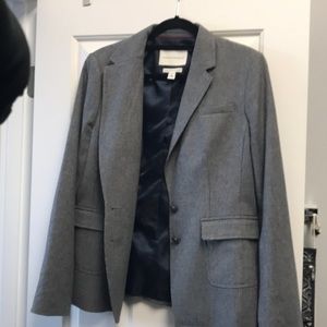 Grey Tweed Jacket with blue lining.
